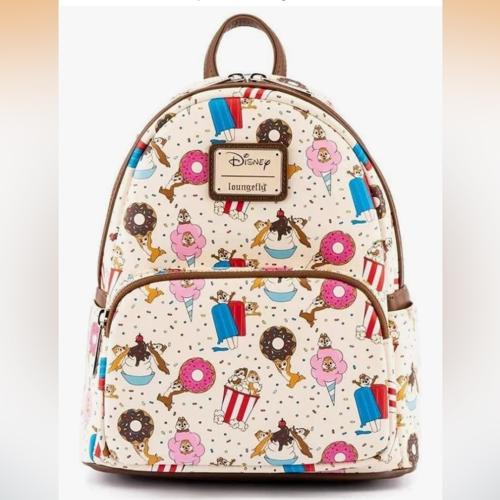 NWT Disney Loungefly Chip and Dale Snackies Mini Backpack